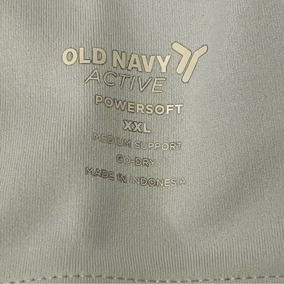 OLD NAVY Medium Support Powersoft Racerback Sports Bra in Silver Shine - Picture 6 of 7
